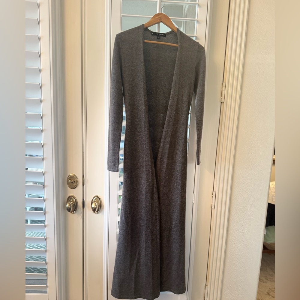 Ralph Lauren Maxi Charcoal wool Sweater Duster